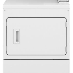 7.4 CuFt Commercial Front Load White Electric Dryer with Factory Installed Coin Drop & Coin Box