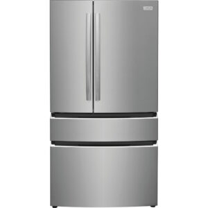 26 CuFt Smart Standard-Depth 4-Door French Door Refrigerator in Stainless Steel with Auto-Close Doors