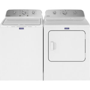 4.2 CuFt Electric Top Load Washer with 7.0 CuFt Gas Dryer in White