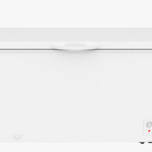 14 CuFt Chest Freezer in White with One Storage Basket and Two Wheels