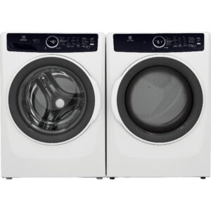 4.5 CuFt Perfect Steam™ Sanitize Front Load Washer with 8.0 CuFt Perfect Steam™ Front Load Electric Dryer in White