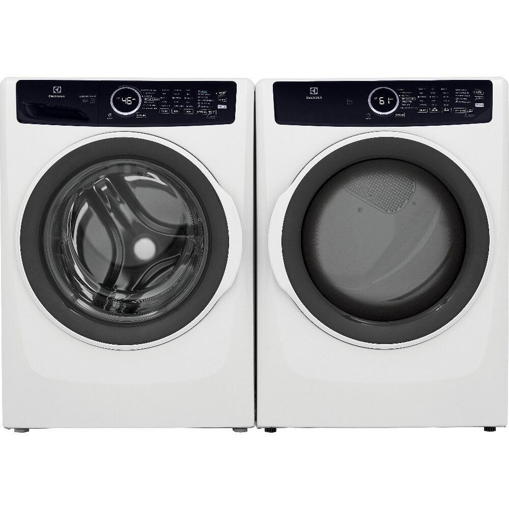 4.5 CuFt Perfect Steam™ Sanitize Front Load Washer with 8.0 CuFt Perfect Steam™ Front Load Electric Dryer in White