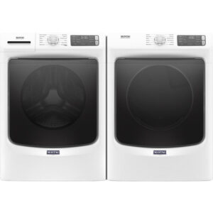 4.8 CuFt Front Load Washer with 7.3 CuFt Front Load Electric Dryer in White