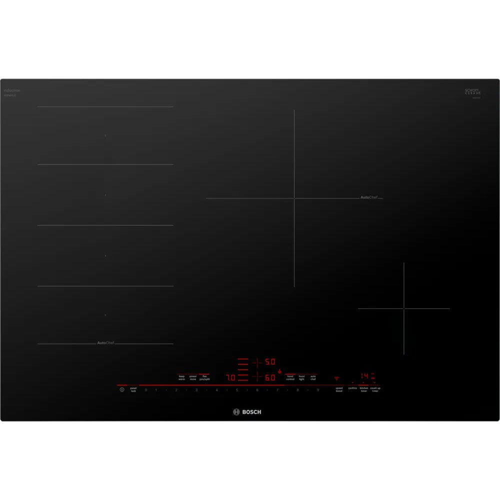 30-inch Benchmark Smart 4-Burner Induction Cooktop with FlexInduction - Black