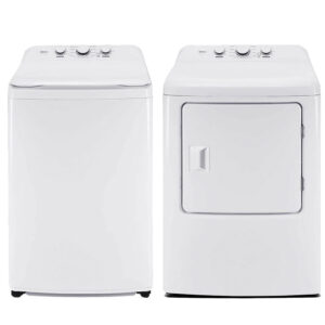 3.9 CuFt Top Load Washer with 7.0 CuFt Top Load Electric Dryer in White