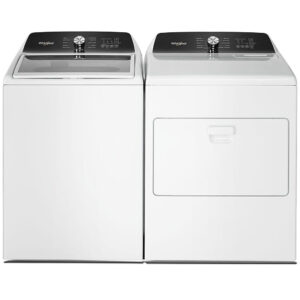 4.5 CuFt Top Load Agitator Washer with 7.0 CuFt Top Load Electric Dryer in White