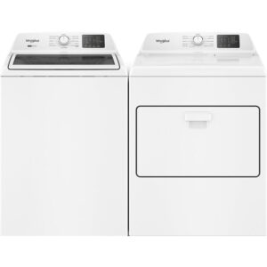 4.2–4.3 CuFt Top Load Washer with 7.0 CuFt Gas Dryer in White