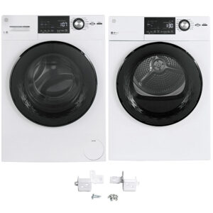 2.4 CuFt Front Load Washer with 4.3 CuFt Front Load Dryer & 24" Stack Bracket Kit