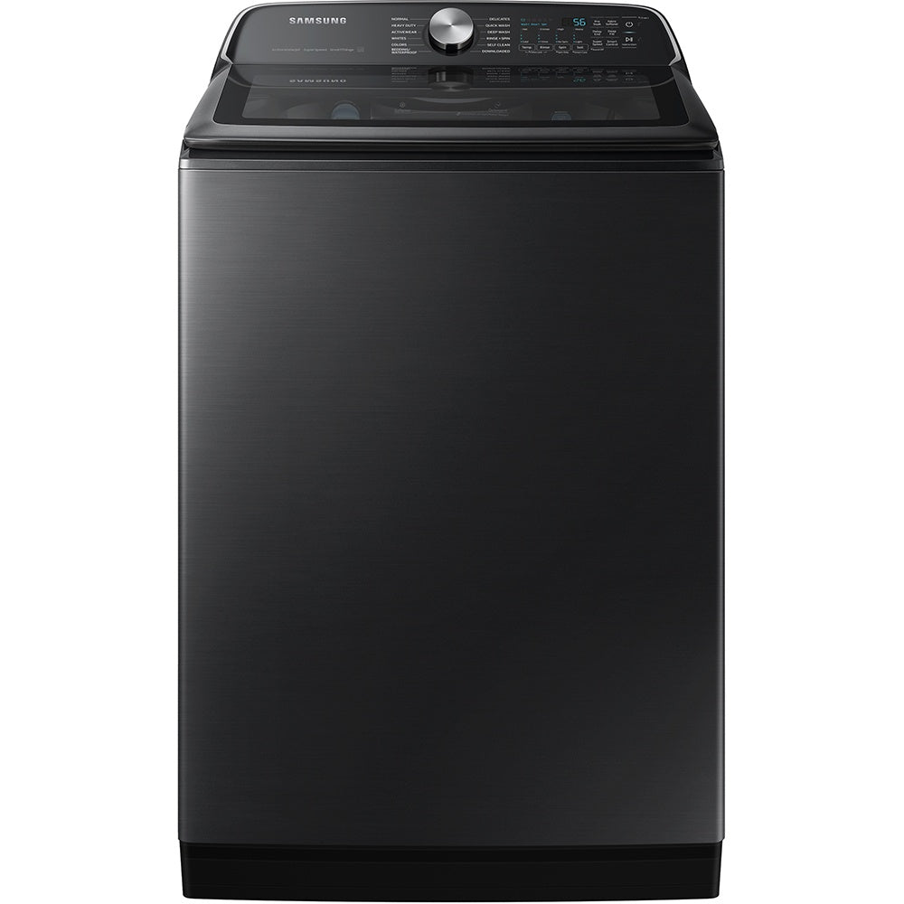 5.5 CuFt Smart Electric Top Load Brushed Black Washer with Super Speed Wash