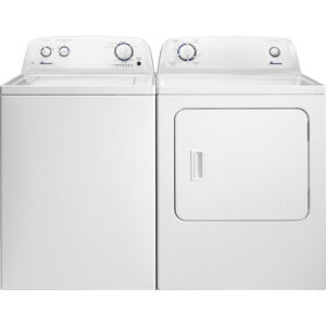 3.8 CuFt Top Load Washer with 6.5 CuFt Gas Dryer in White