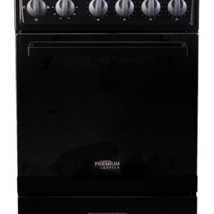 2.2 Cu Ft Freestanding Electric Coil Range In Black with Mirrored Glass Oven Door