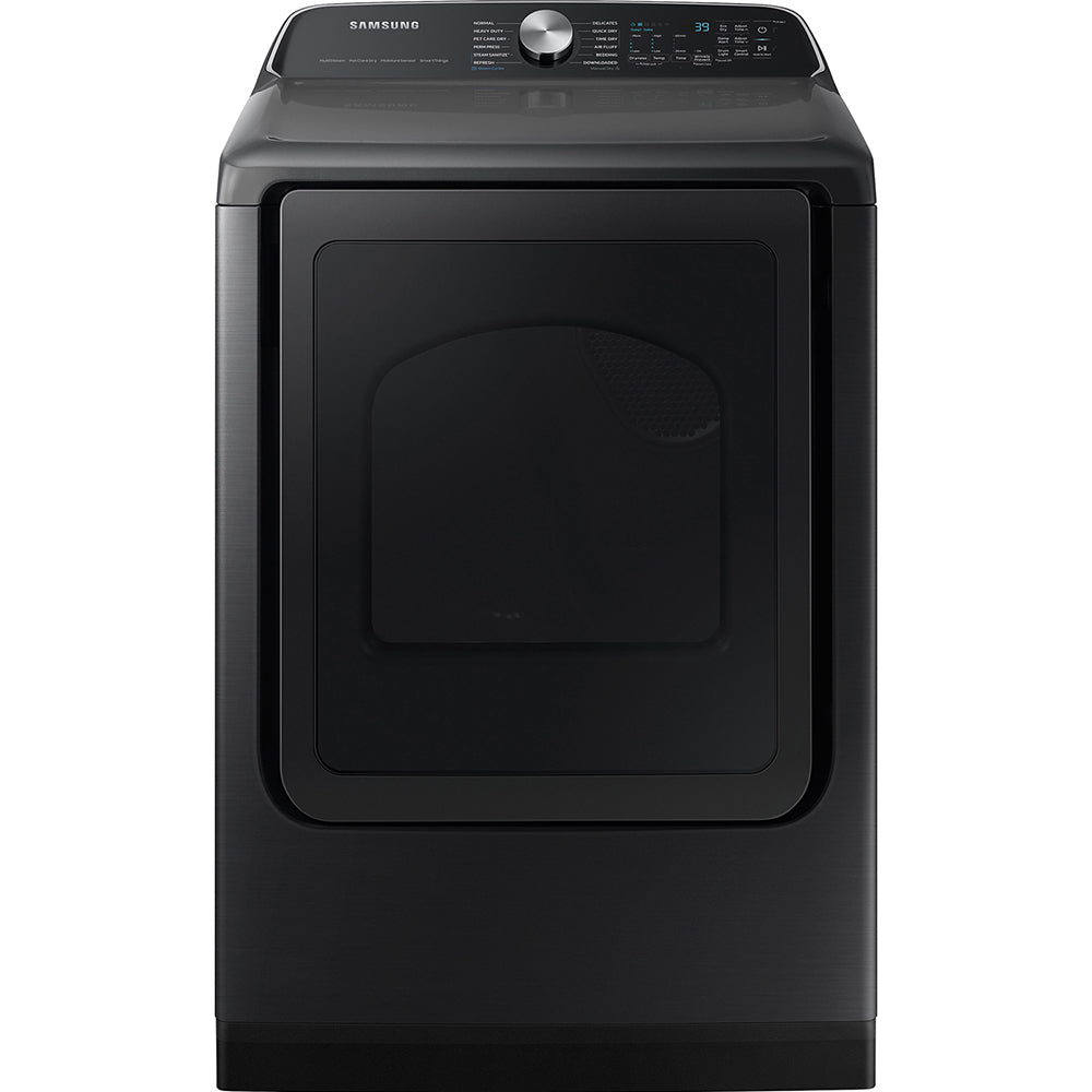 7.4 CuFt Smart Front Load Brushed Black Electric Dryer with Steam Sanitize+