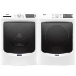 4.5 CuFt Front Load Washer with 7.3 CuFt Front Load Gas Dryer in White